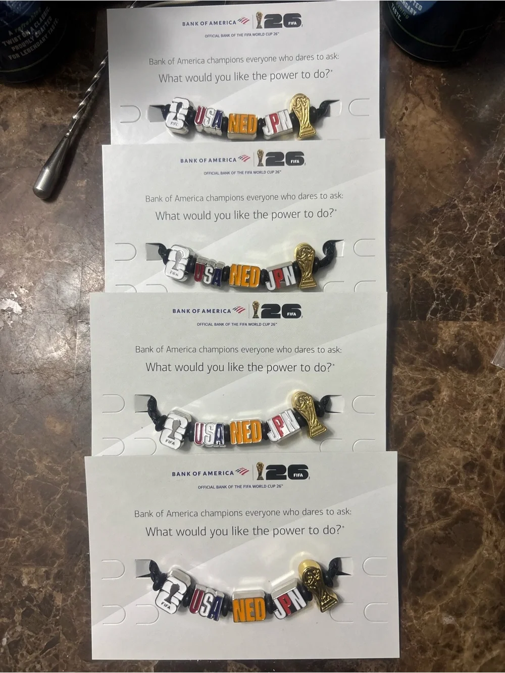 FIFA World Cup 26 Charm Bracelet - Red, blue or Black